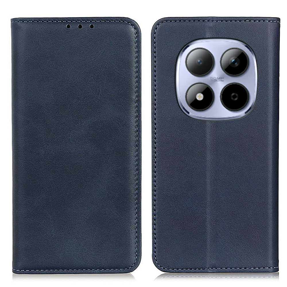 For Xiaomi Redmi Note 15 Pro 4G (Global) Case Cowhide Texture Split Leather Flip Wallet Phone Cover - Blue