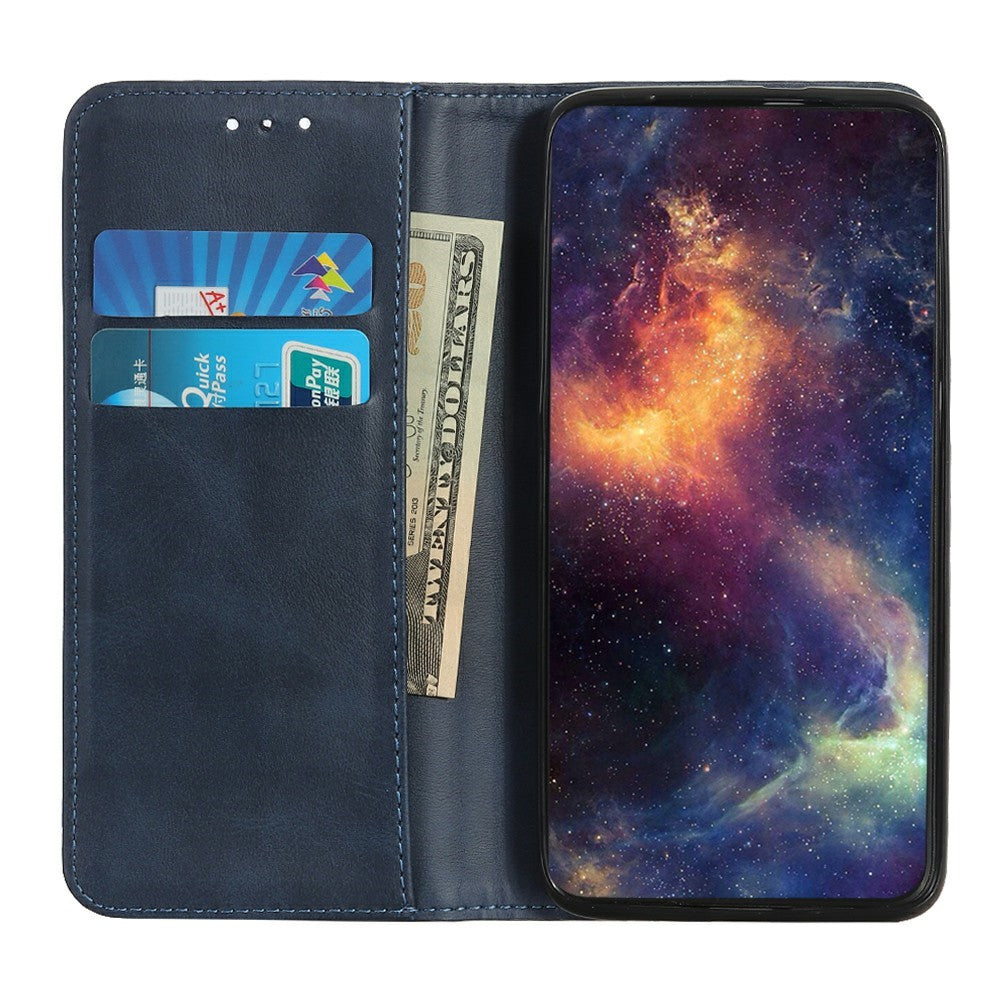 For Xiaomi Redmi Note 15 Pro 4G (Global) Case Cowhide Texture Split Leather Flip Wallet Phone Cover - Blue
