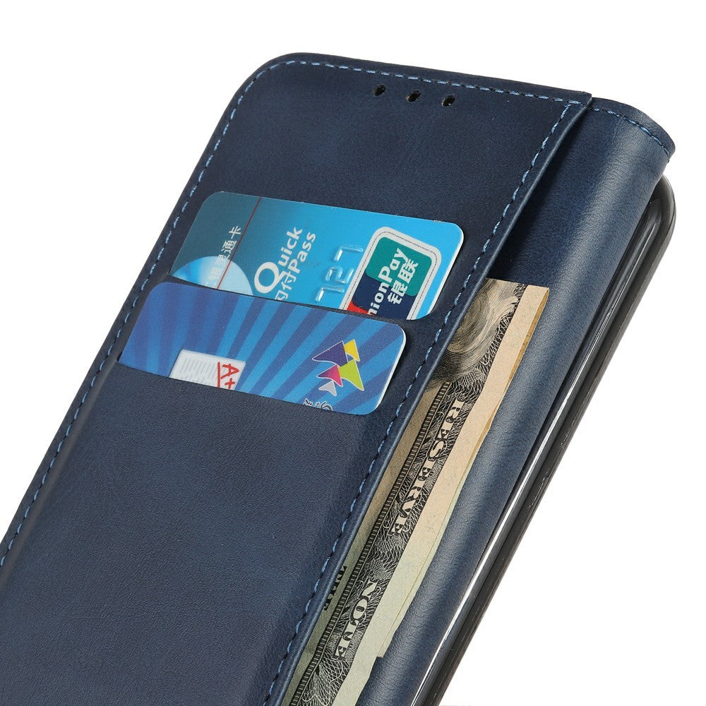 For Xiaomi Redmi Note 15 Pro 4G (Global) Case Cowhide Texture Split Leather Flip Wallet Phone Cover - Blue