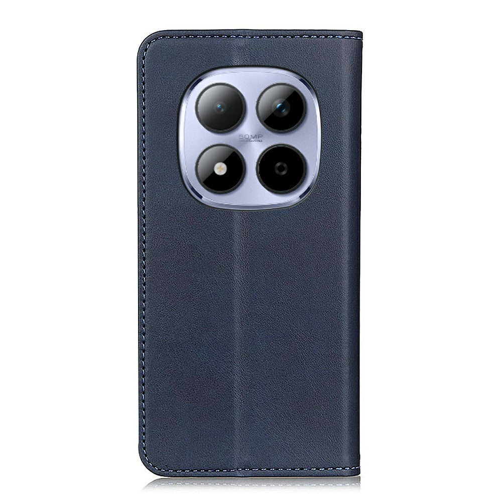 For Xiaomi Redmi Note 15 Pro 4G (Global) Case Cowhide Texture Split Leather Flip Wallet Phone Cover - Blue