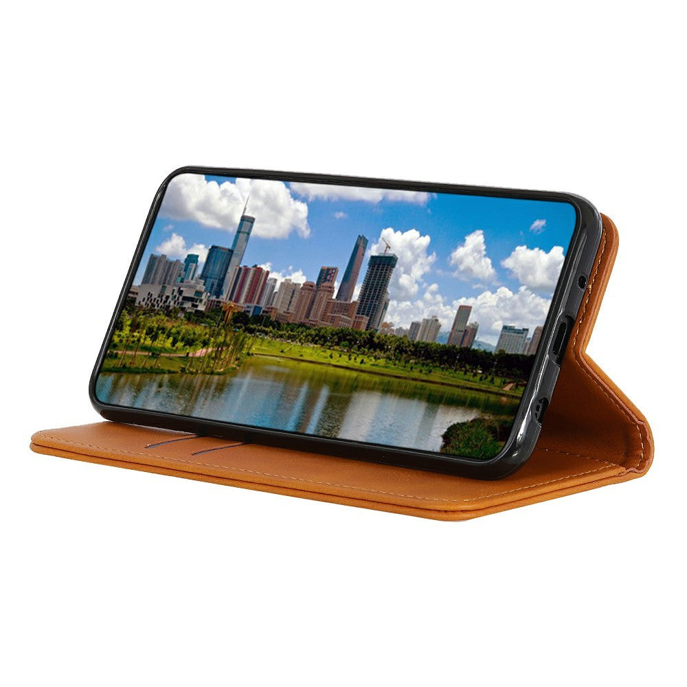 For Xiaomi Redmi Note 15 Pro 4G (Global) Case Cowhide Texture Split Leather Flip Wallet Phone Cover - Brown