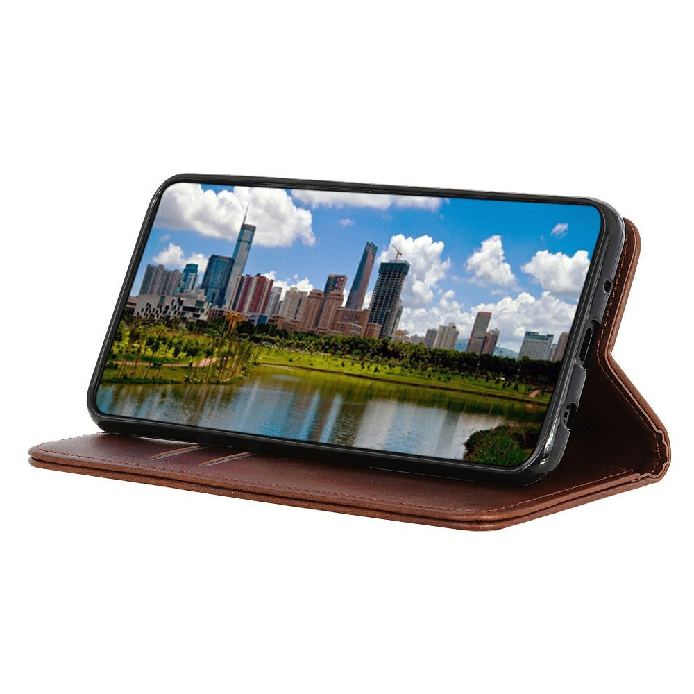 For Xiaomi Redmi Note 15 Pro 4G (Global) Case Cowhide Texture Split Leather Flip Wallet Phone Cover - Coffee