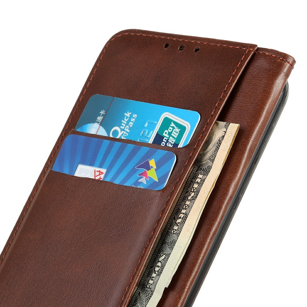 For Xiaomi Redmi Note 15 Pro 4G (Global) Case Cowhide Texture Split Leather Flip Wallet Phone Cover - Coffee