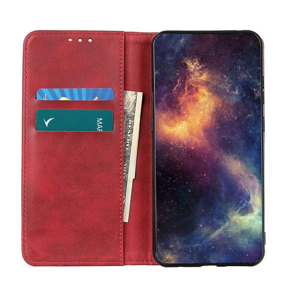 For Xiaomi Redmi Note 15 Pro 4G (Global) Case Cowhide Texture Split Leather Flip Wallet Phone Cover - Red