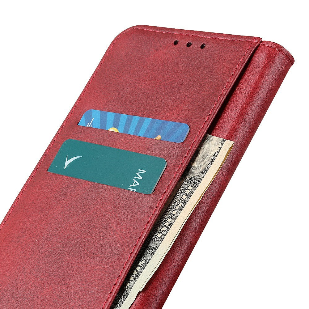 For Xiaomi Redmi Note 15 Pro 4G (Global) Case Cowhide Texture Split Leather Flip Wallet Phone Cover - Red