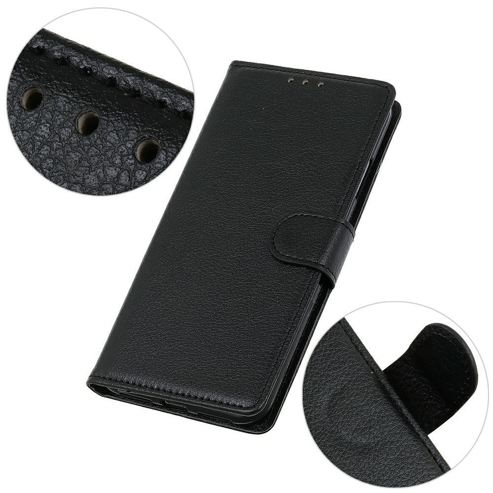 For Xiaomi Redmi Note 15 Pro 4G (Global) Wallet Case PU Leather Phone Cover Litchi Texture - Black
