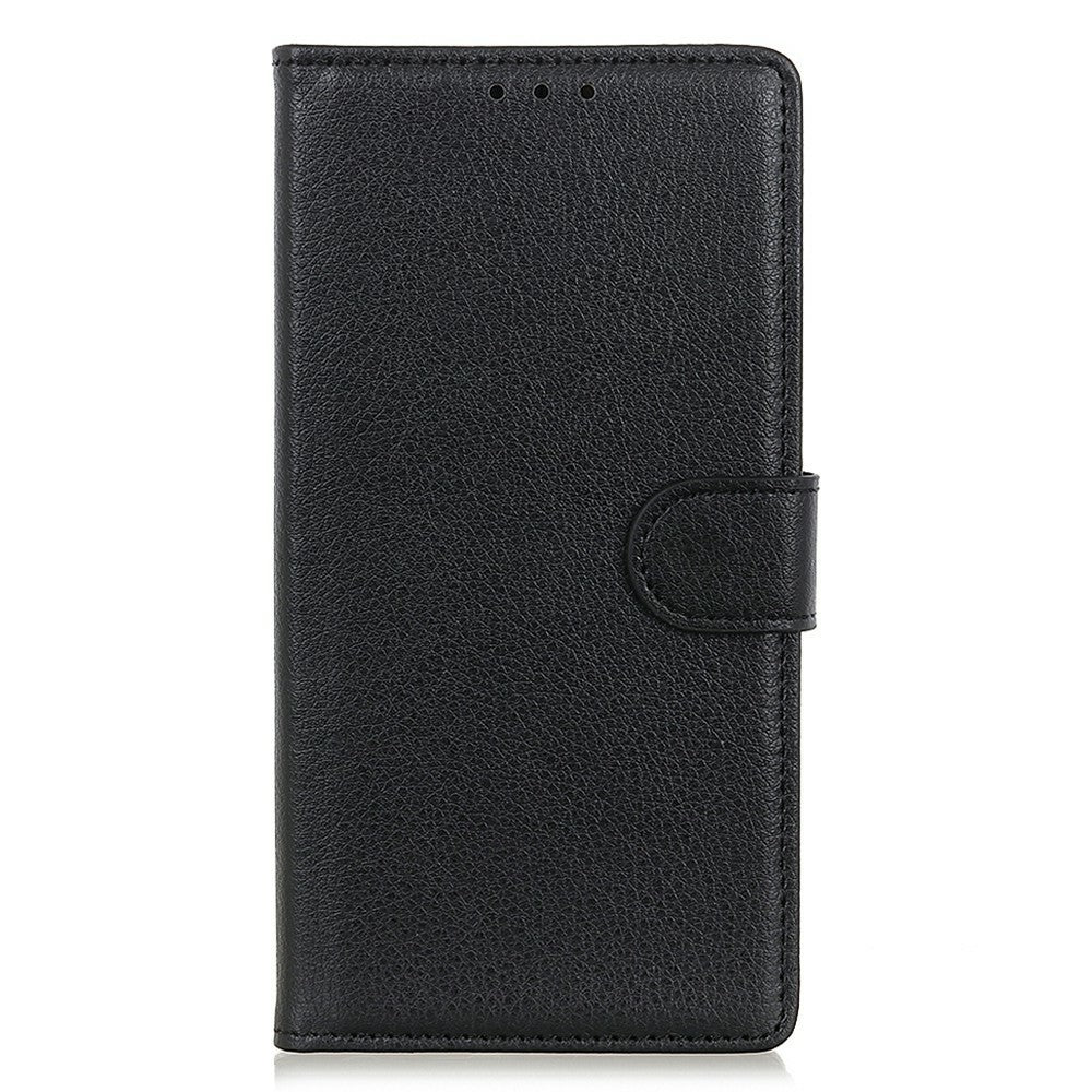 For Xiaomi Redmi Note 15 Pro 4G (Global) Wallet Case PU Leather Phone Cover Litchi Texture - Black