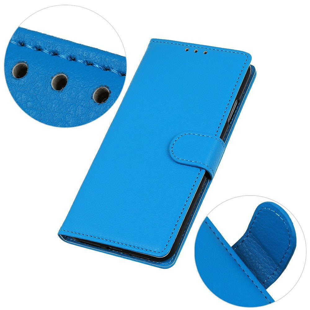 For Xiaomi Redmi Note 15 Pro 4G (Global) Wallet Case PU Leather Phone Cover Litchi Texture - Blue