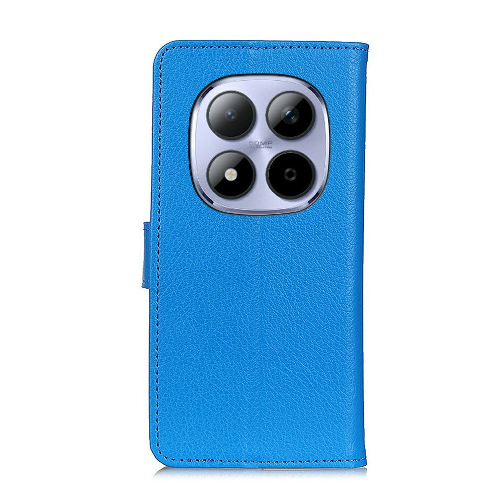 For Xiaomi Redmi Note 15 Pro 4G (Global) Wallet Case PU Leather Phone Cover Litchi Texture - Blue