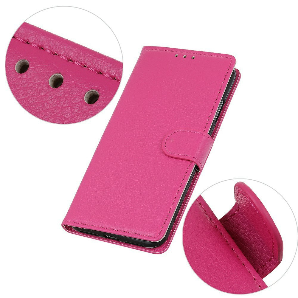 For Xiaomi Redmi Note 15 Pro 4G (Global) Wallet Case PU Leather Phone Cover Litchi Texture - Rose