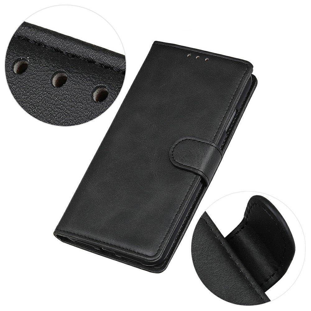 For Xiaomi Redmi Note 15 Pro 4G (Global) Case Cowhide Texture Leather Wallet Stand Phone Cover - Black