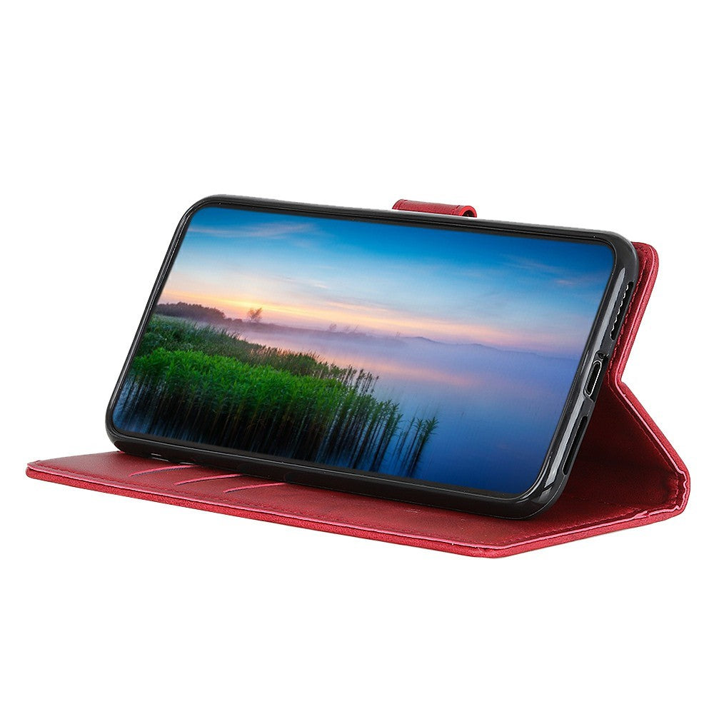 For Xiaomi Redmi Note 15 Pro 4G (Global) Case Cowhide Texture Leather Wallet Stand Phone Cover - Red