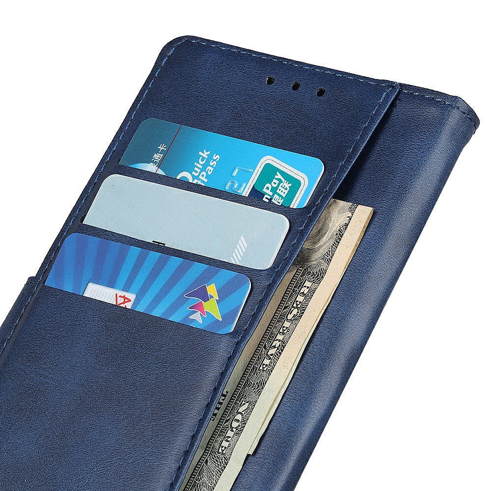 For Xiaomi Redmi Note 15 Pro 4G (Global) Case Cowhide Texture Leather Wallet Stand Phone Cover - Blue