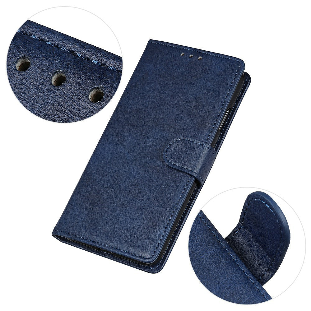 For Xiaomi Redmi Note 15 Pro 4G (Global) Case Cowhide Texture Leather Wallet Stand Phone Cover - Blue