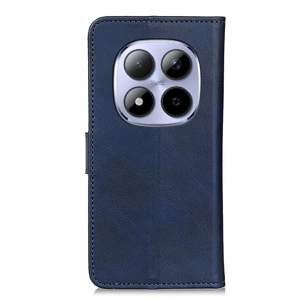 For Xiaomi Redmi Note 15 Pro 4G (Global) Case Cowhide Texture Leather Wallet Stand Phone Cover - Blue