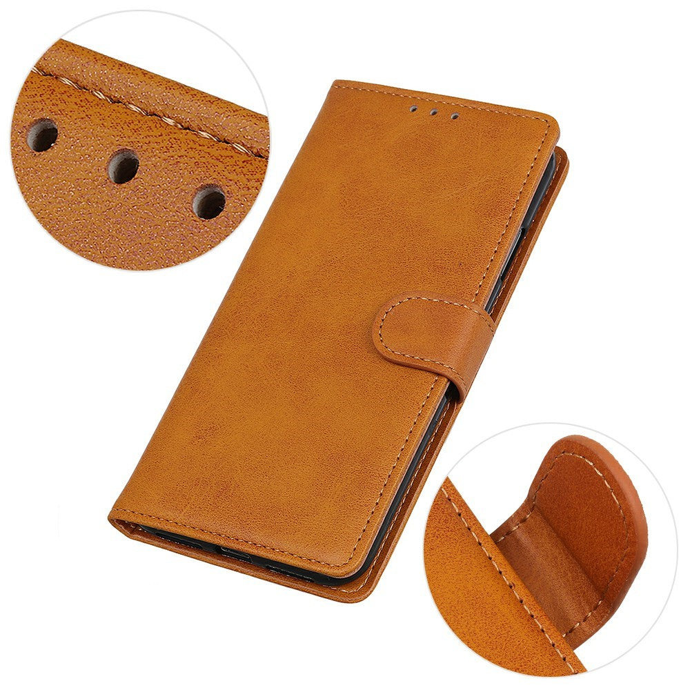 For Xiaomi Redmi Note 15 Pro 4G (Global) Case Cowhide Texture Leather Wallet Stand Phone Cover - Brown