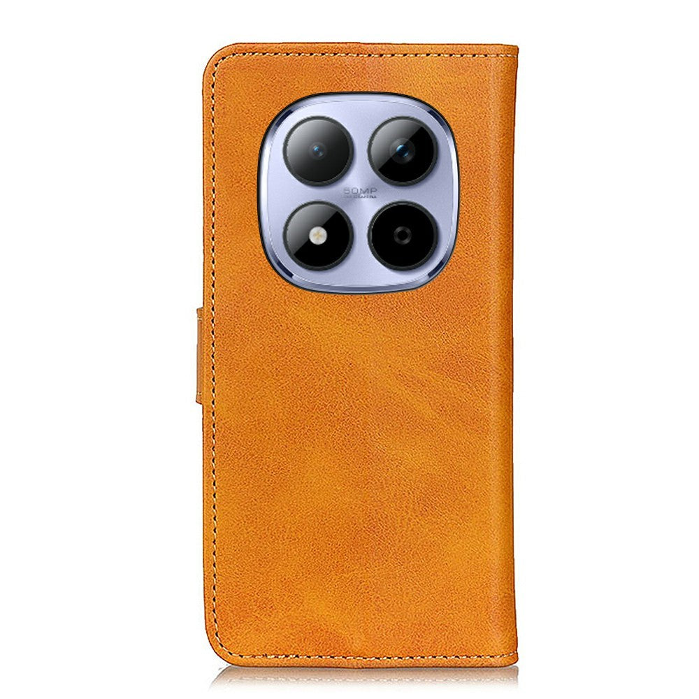 For Xiaomi Redmi Note 15 Pro 4G (Global) Case Cowhide Texture Leather Wallet Stand Phone Cover - Brown