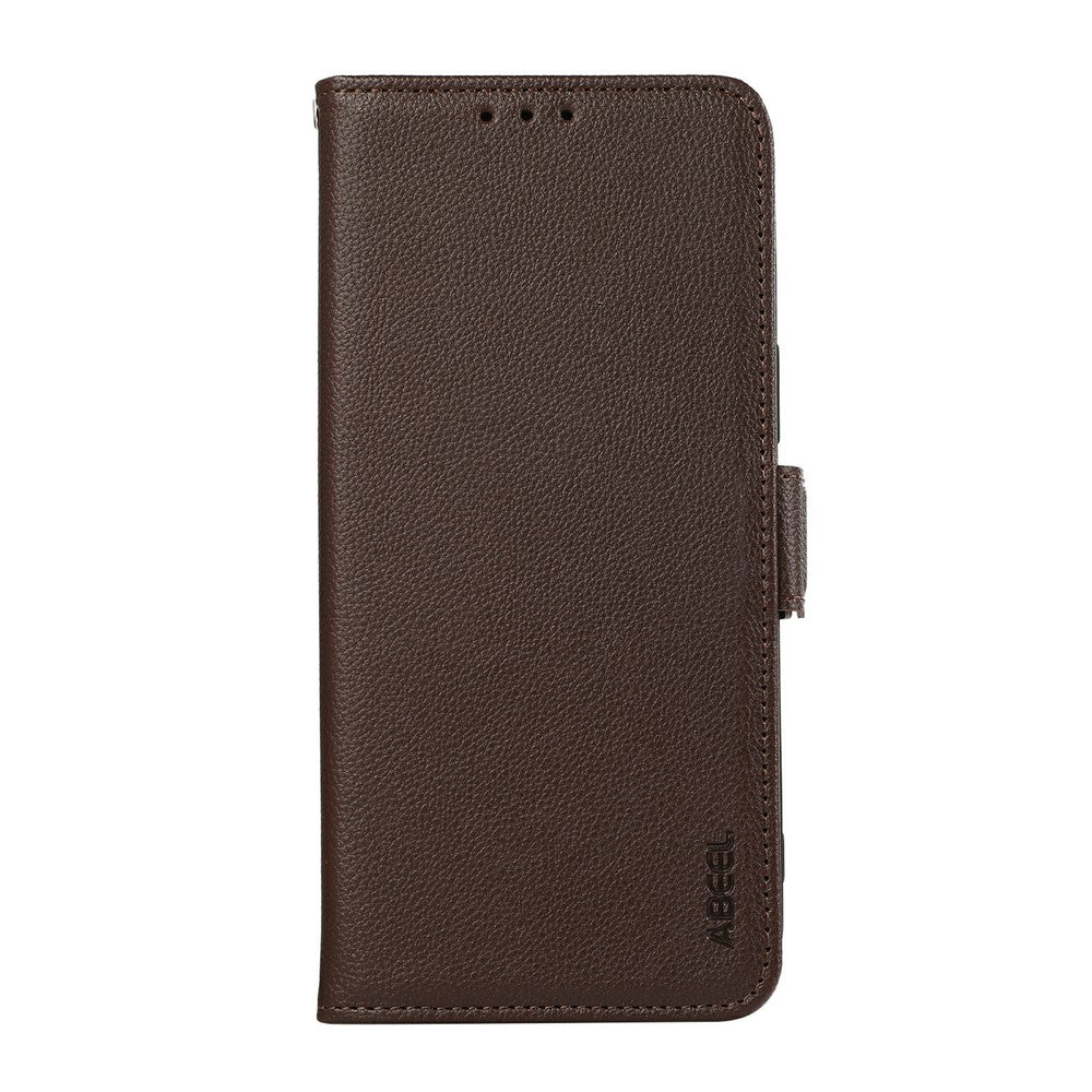 ABEEL For Xiaomi Redmi Note 15 Pro 4G (Global) Case Litchi Texture Leather RFID Blocking Phone Cover - Brown