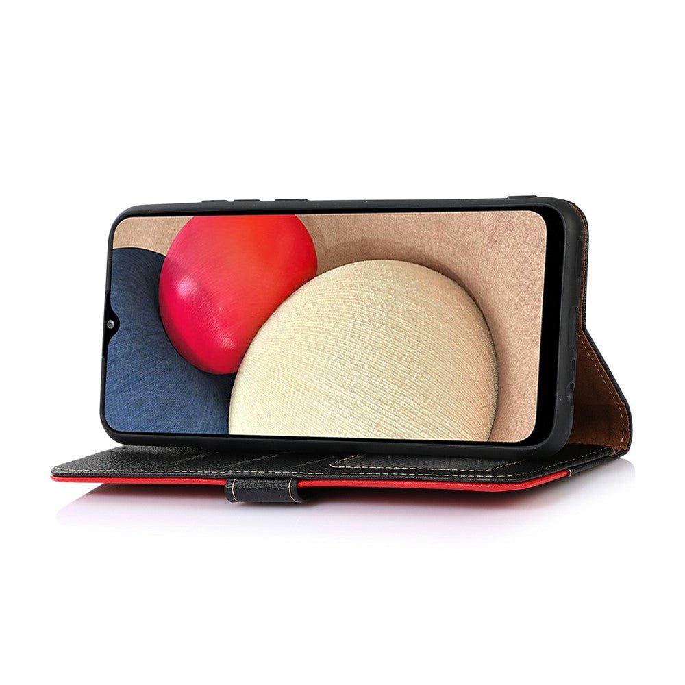KHAZNEH For Xiaomi Redmi Note 15 Pro 4G (Global) Case RFID Blocking Wallet Litchi Texture PU Leather Phone Cover with Strap - Black