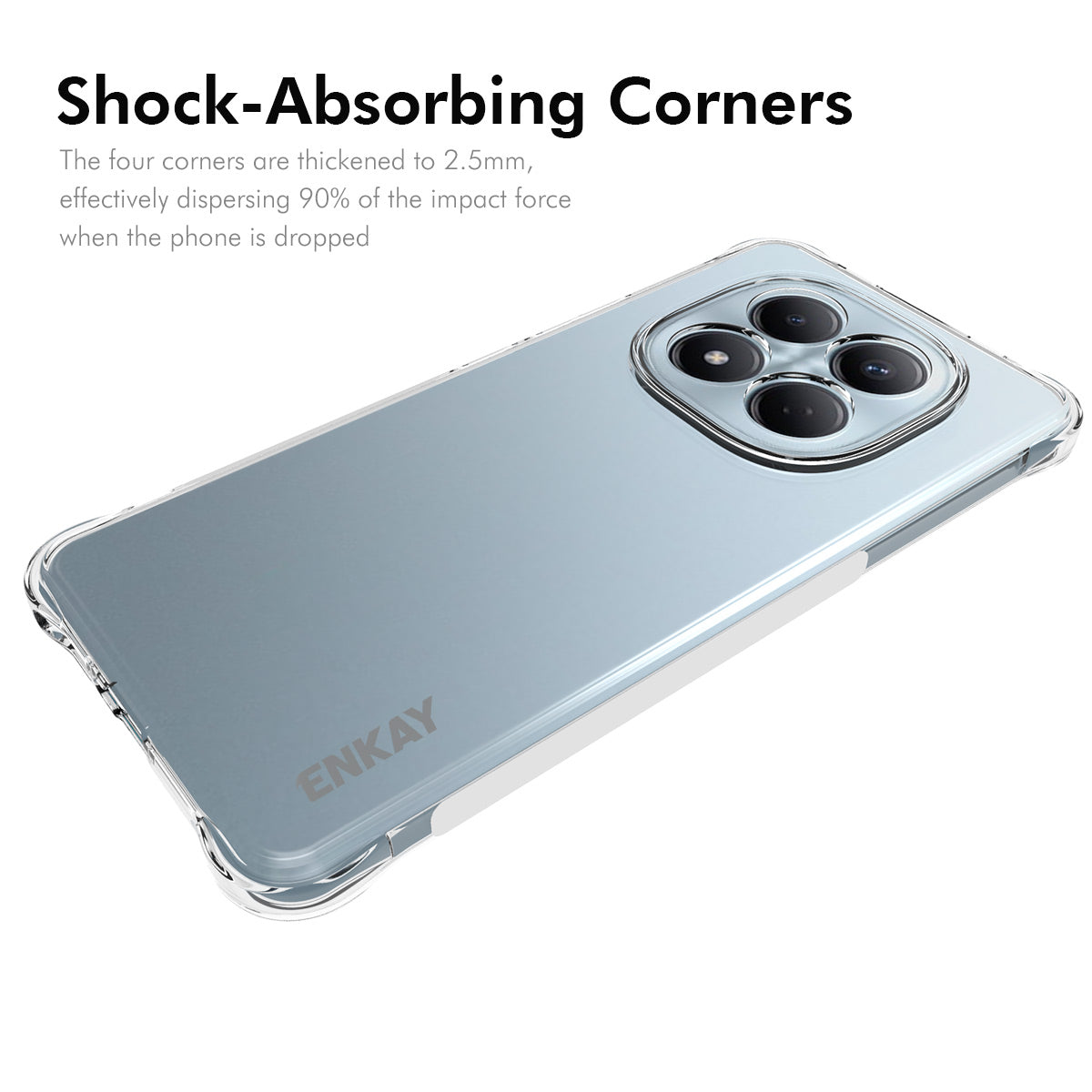 For Xiaomi Redmi Note 15 Pro 4G (Global) Clear Phone Case ENKAY HAT PRINCE Shockproof Anti-slip TPU Cover - Transparent