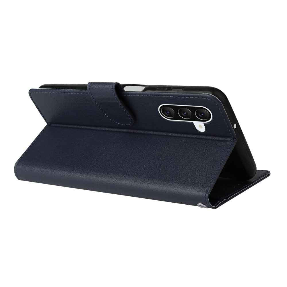 For Samsung Galaxy A57 5G Case Wallet Stand PU Leather Phone Cover with Wrist Strap - Blue