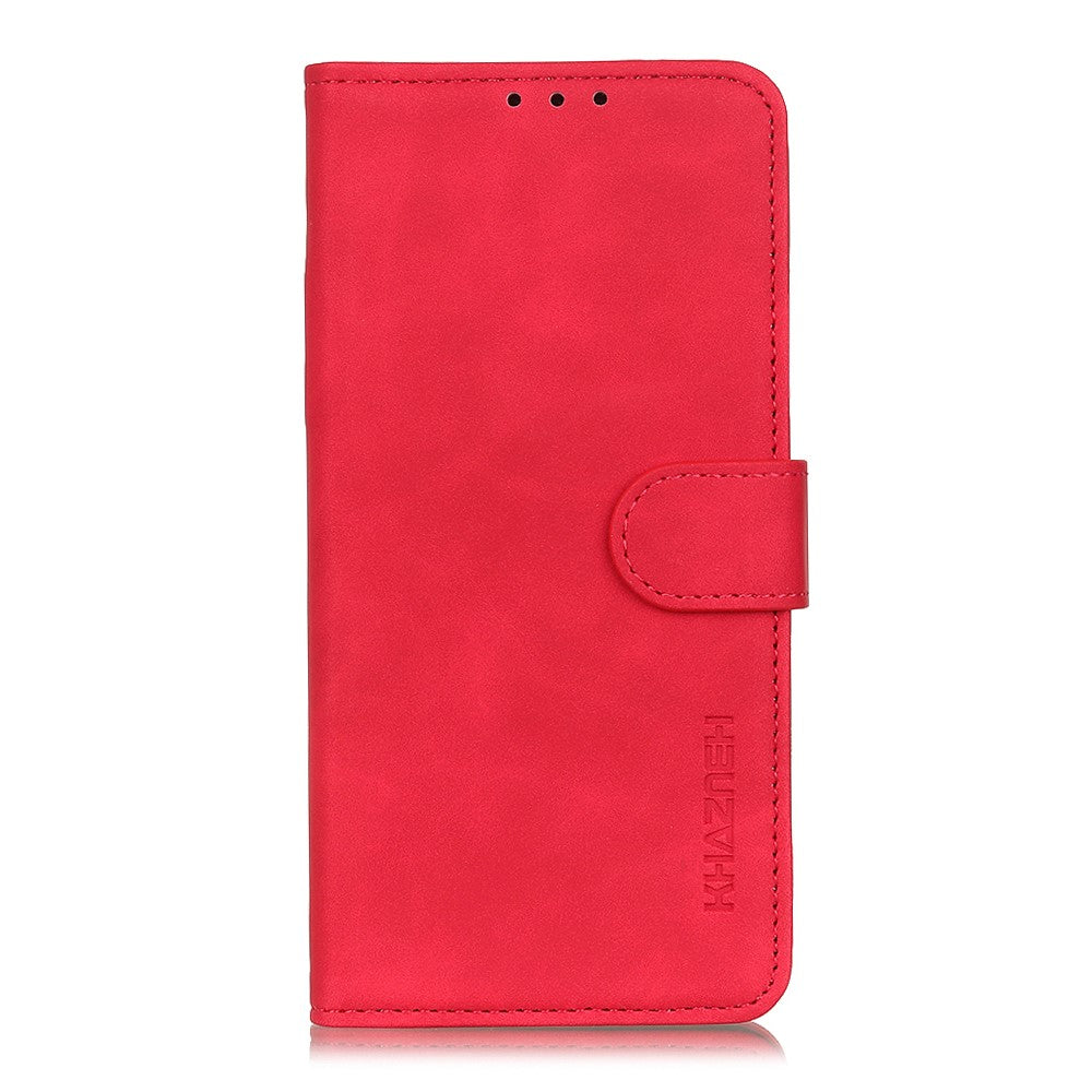 KHAZNEH For Xiaomi Redmi Note 15 Pro 4G (Global) Case PU Leather Retro Texture Phone Cover - Red