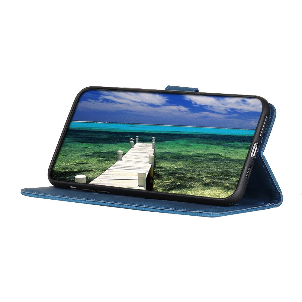 KHAZNEH For Xiaomi Redmi Note 15 Pro 4G (Global) Case PU Leather Retro Texture Phone Cover - Blue
