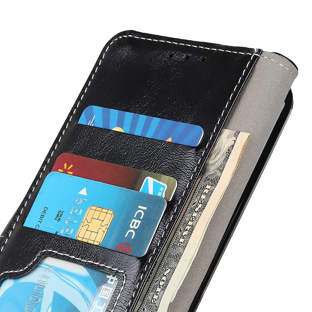 For Xiaomi Redmi Note 15 Pro 4G (Global) Case Wallet Leather Phone Cover Crazy Horse Texture - Black