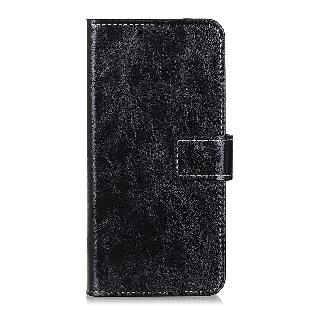 For Xiaomi Redmi Note 15 Pro 4G (Global) Case Wallet Leather Phone Cover Crazy Horse Texture - Black