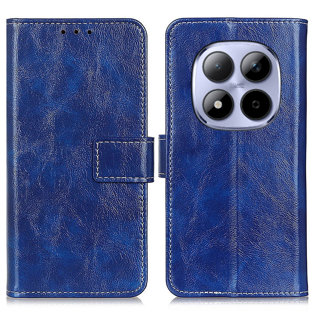 For Xiaomi Redmi Note 15 Pro 4G (Global) Case Wallet Leather Phone Cover Crazy Horse Texture - Blue