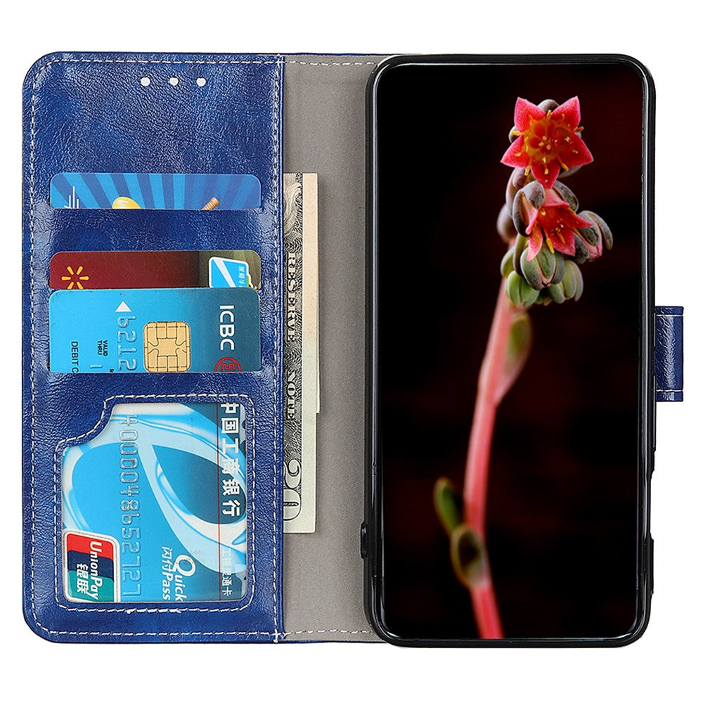 For Xiaomi Redmi Note 15 Pro 4G (Global) Case Wallet Leather Phone Cover Crazy Horse Texture - Blue