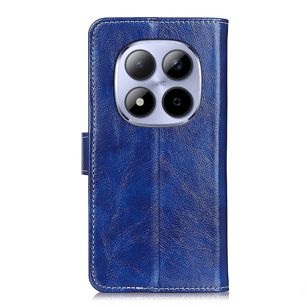For Xiaomi Redmi Note 15 Pro 4G (Global) Case Wallet Leather Phone Cover Crazy Horse Texture - Blue