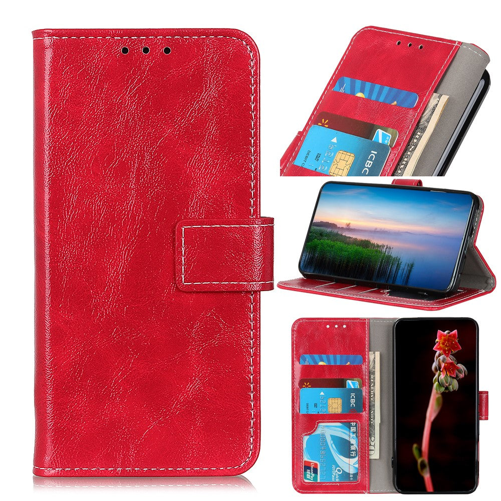 For Xiaomi Redmi Note 15 Pro 4G (Global) Case Wallet Leather Phone Cover Crazy Horse Texture - Red