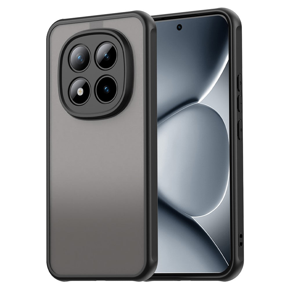 Phone Case For Xiaomi Poco M8 Pro 5G  /  Redmi Note 15 Pro+ 5G (Global) Drop Proof Airbags Frosted Translucent PC + TPU Phone Back Cover - Black