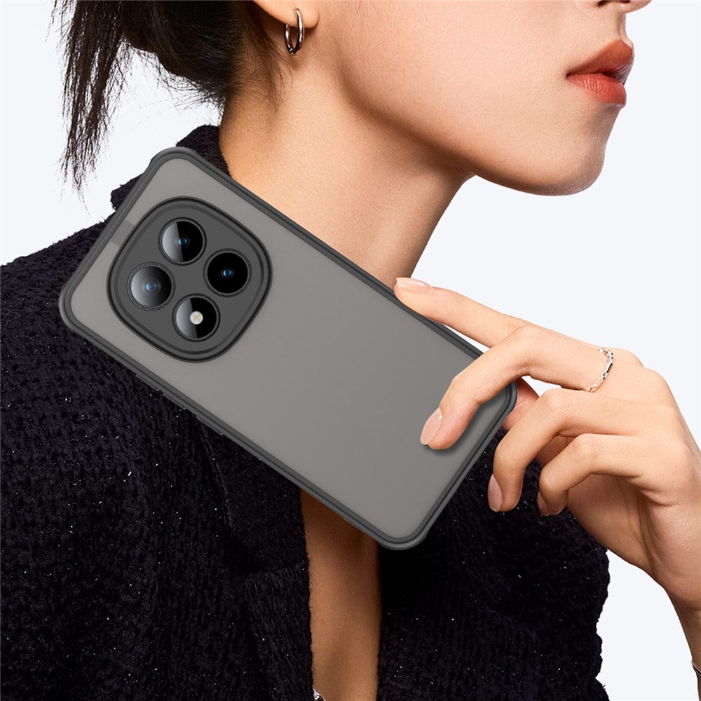 Phone Case For Xiaomi Poco M8 Pro 5G  /  Redmi Note 15 Pro+ 5G (Global) Drop Proof Airbags Frosted Translucent PC + TPU Phone Back Cover - Black