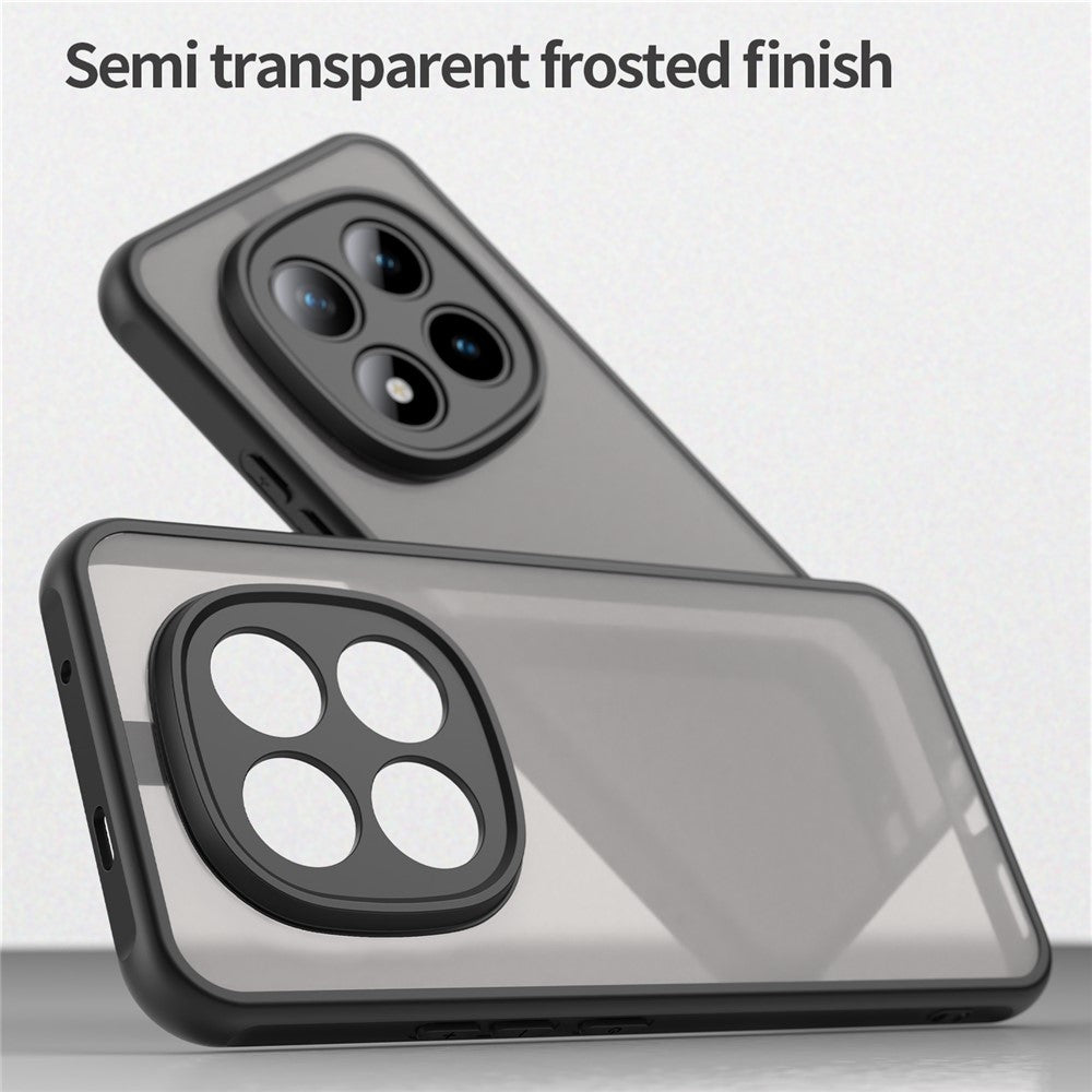 Phone Case For Xiaomi Poco M8 Pro 5G  /  Redmi Note 15 Pro+ 5G (Global) Drop Proof Airbags Frosted Translucent PC + TPU Phone Back Cover - Black