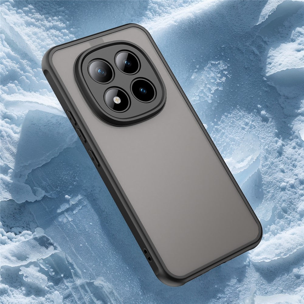 Phone Case For Xiaomi Poco M8 Pro 5G  /  Redmi Note 15 Pro+ 5G (Global) Drop Proof Airbags Frosted Translucent PC + TPU Phone Back Cover - Black