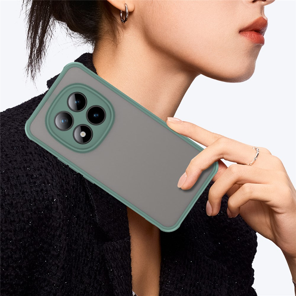 Phone Case For Xiaomi Poco M8 Pro 5G  /  Redmi Note 15 Pro+ 5G (Global) Drop Proof Airbags Frosted Translucent PC + TPU Phone Back Cover - Green