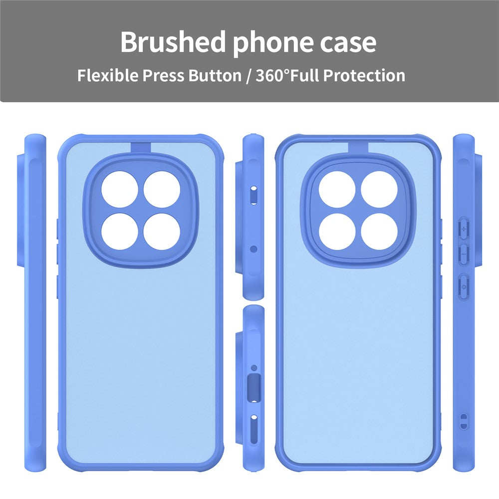 Phone Case For Xiaomi Poco M8 Pro 5G  /  Redmi Note 15 Pro+ 5G (Global) Drop Proof Airbags Frosted Translucent PC + TPU Phone Back Cover - Baby Blue
