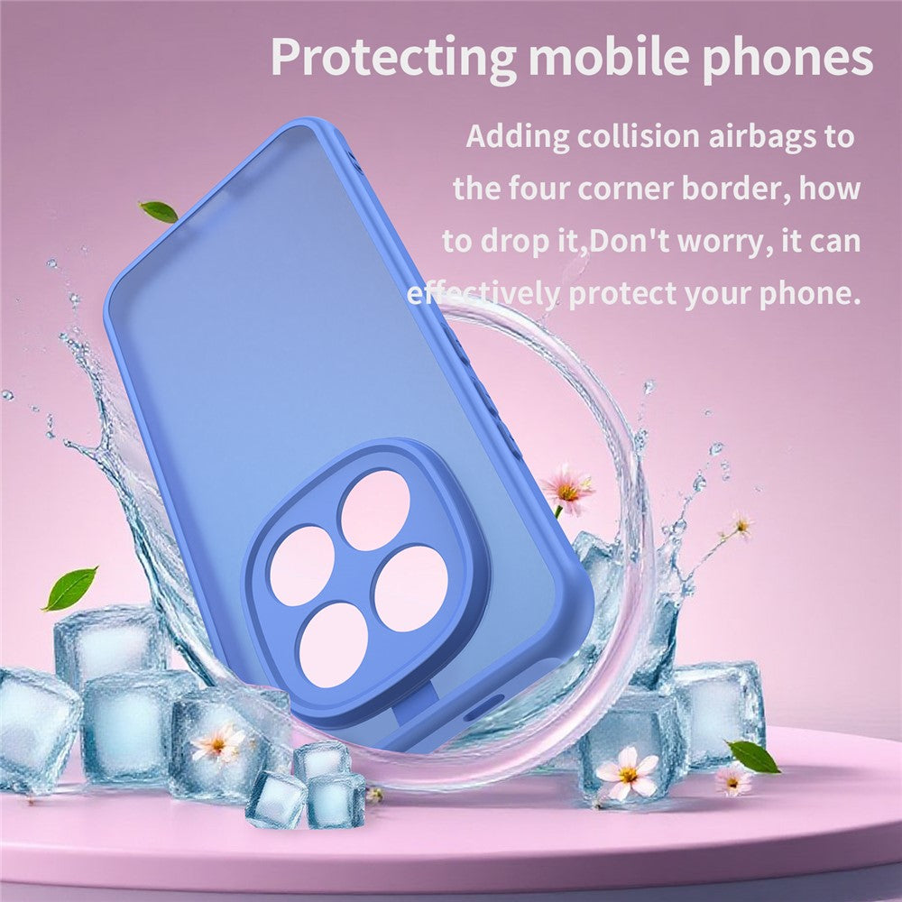 Phone Case For Xiaomi Poco M8 Pro 5G  /  Redmi Note 15 Pro+ 5G (Global) Drop Proof Airbags Frosted Translucent PC + TPU Phone Back Cover - Baby Blue