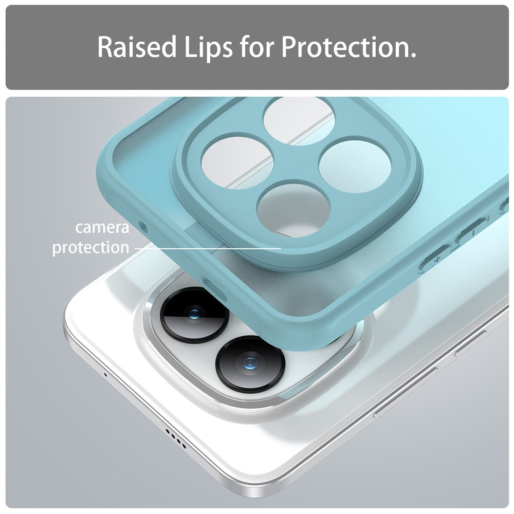Phone Case For Xiaomi Poco M8 Pro 5G  /  Redmi Note 15 Pro+ 5G (Global) Drop Proof Airbags Frosted Translucent PC + TPU Phone Back Cover - Light Green
