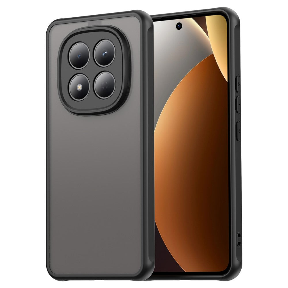 For Xiaomi Redmi Note 15 Pro 5G (Global) Case Drop Proof Airbags Frosted Translucent PC + TPU Phone Back Cover - Black