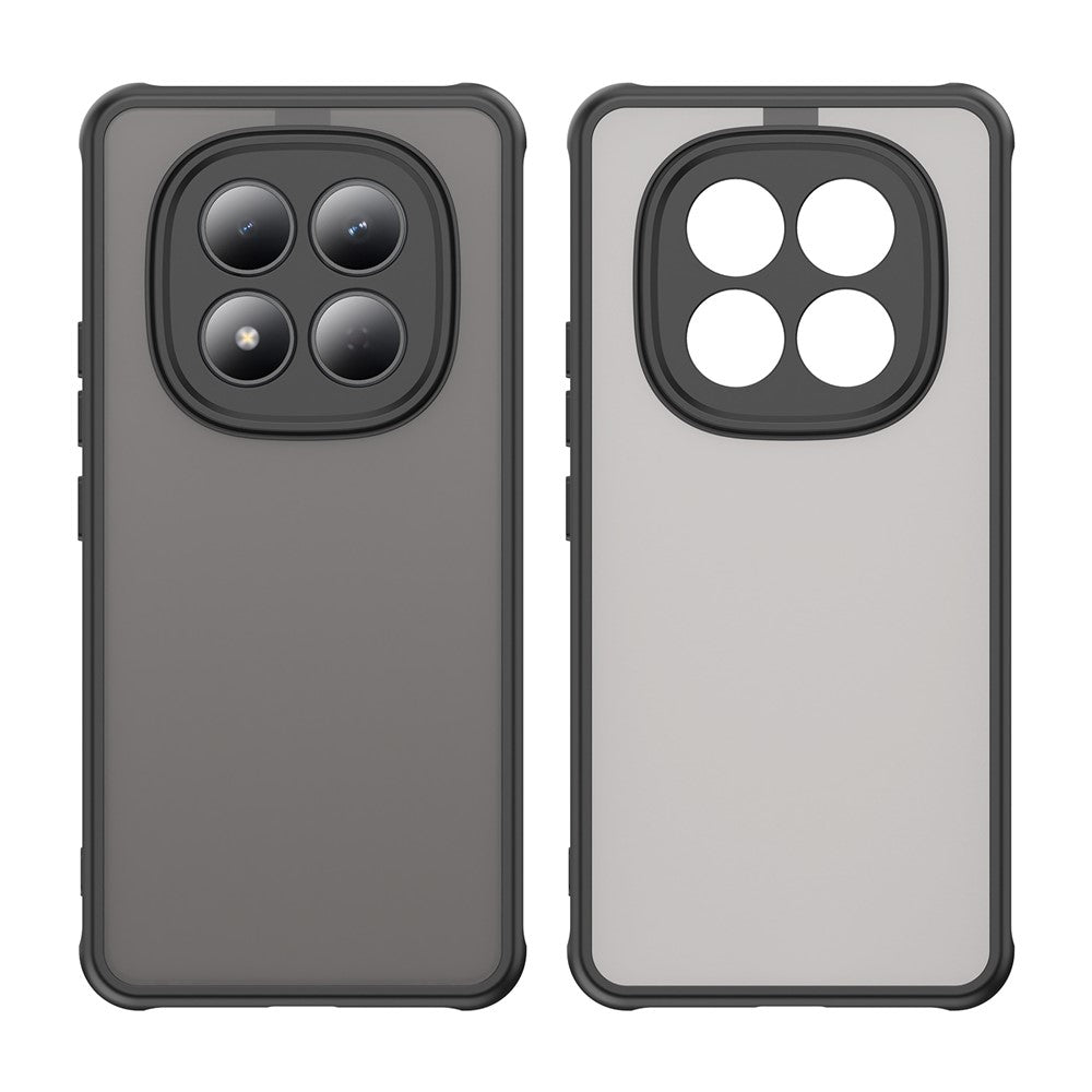 For Xiaomi Redmi Note 15 Pro 5G (Global) Case Drop Proof Airbags Frosted Translucent PC + TPU Phone Back Cover - Black