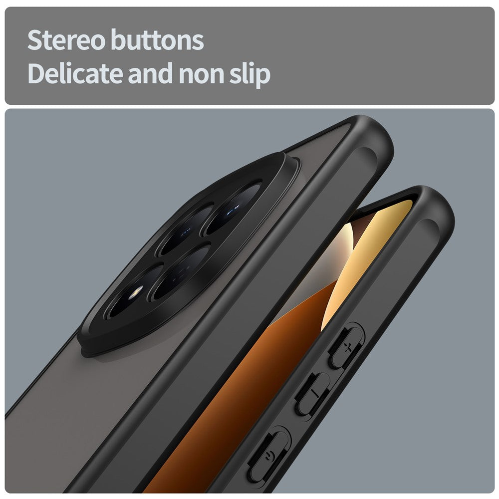 For Xiaomi Redmi Note 15 Pro 5G (Global) Case Drop Proof Airbags Frosted Translucent PC + TPU Phone Back Cover - Black