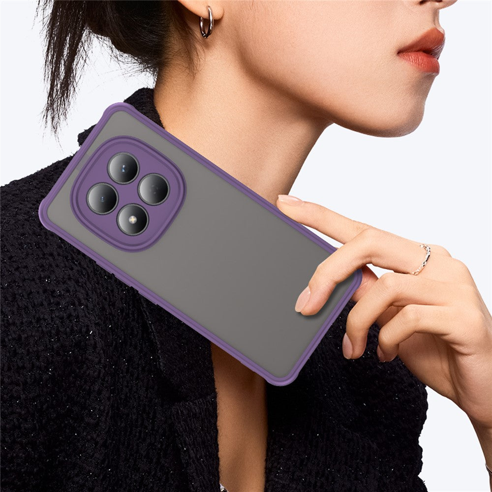 For Xiaomi Redmi Note 15 Pro 5G (Global) Case Drop Proof Airbags Frosted Translucent PC + TPU Phone Back Cover - Purple