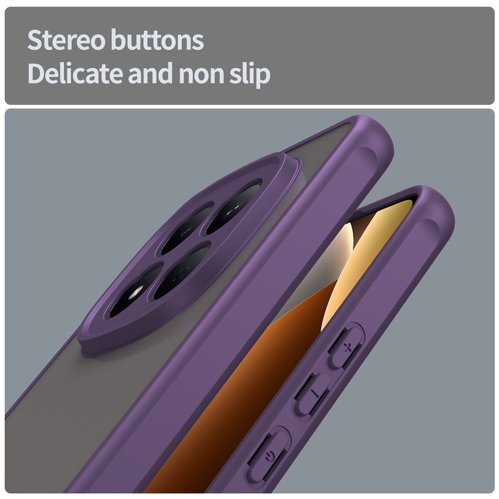 For Xiaomi Redmi Note 15 Pro 5G (Global) Case Drop Proof Airbags Frosted Translucent PC + TPU Phone Back Cover - Purple