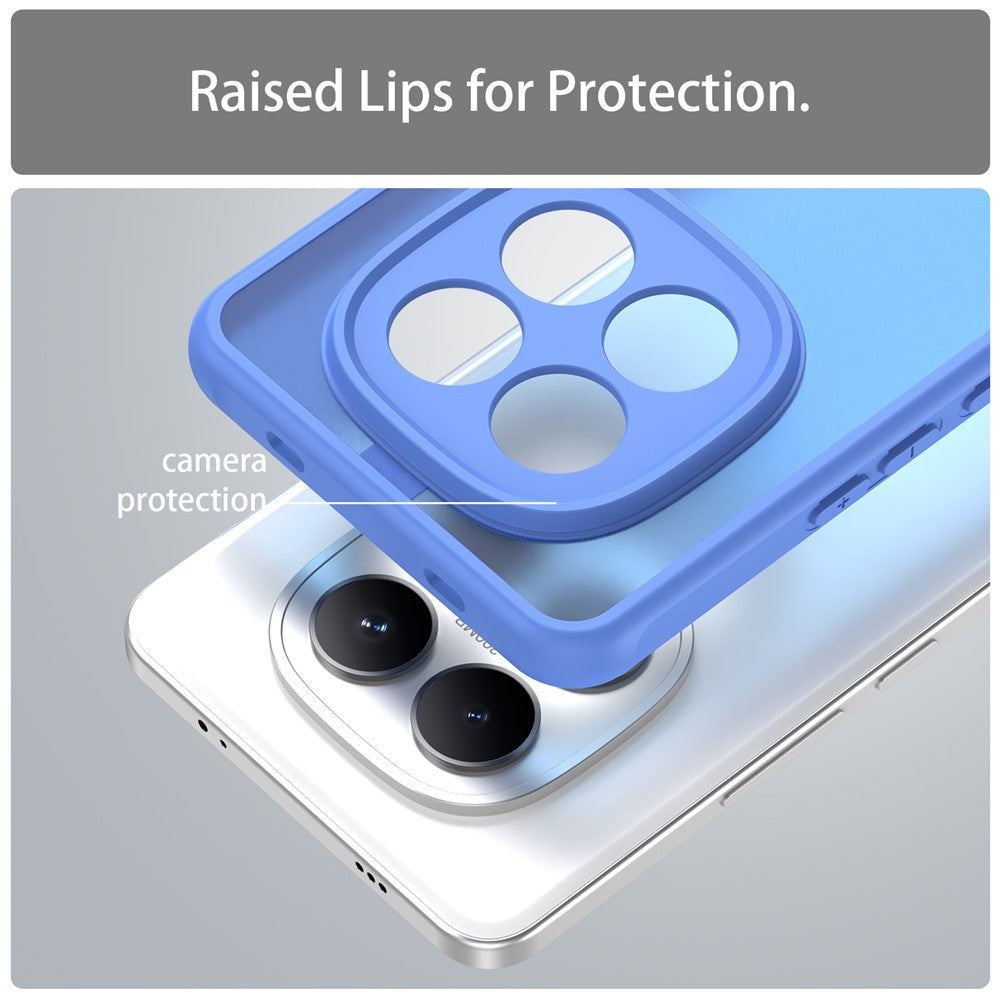 For Xiaomi Redmi Note 15 Pro 5G (Global) Case Drop Proof Airbags Frosted Translucent PC + TPU Phone Back Cover - Baby Blue