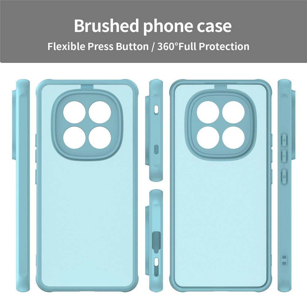 For Xiaomi Redmi Note 15 Pro 5G (Global) Case Drop Proof Airbags Frosted Translucent PC + TPU Phone Back Cover - Light Green