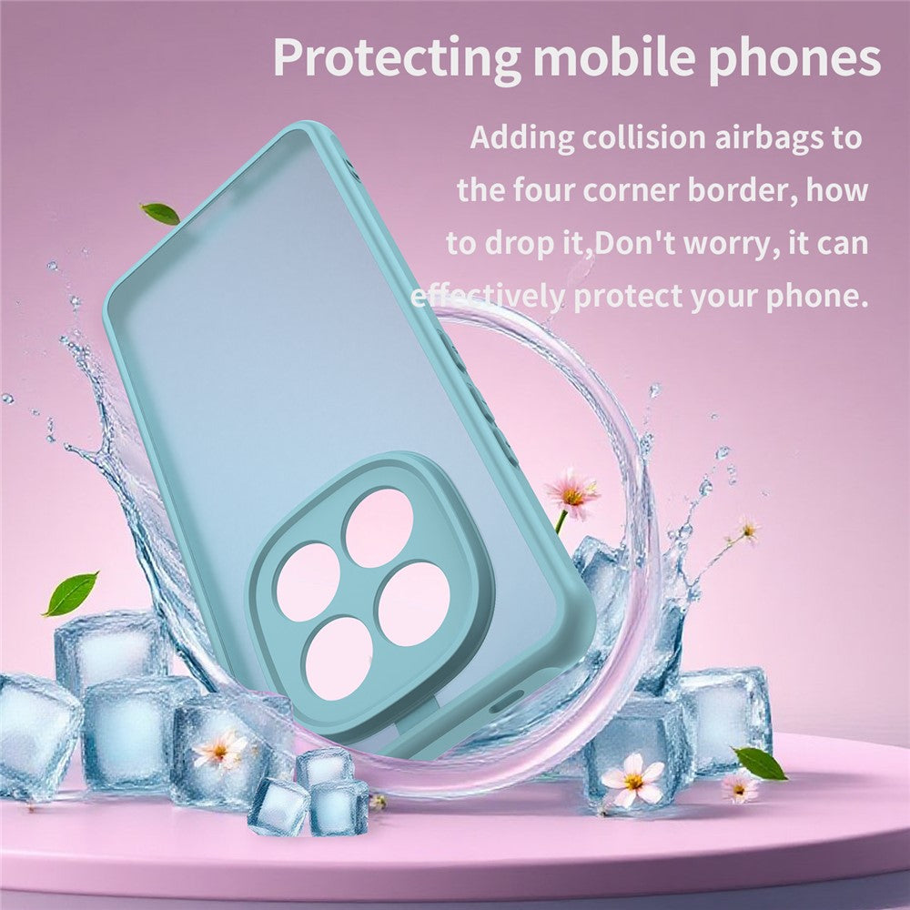 For Xiaomi Redmi Note 15 Pro 5G (Global) Case Drop Proof Airbags Frosted Translucent PC + TPU Phone Back Cover - Light Green