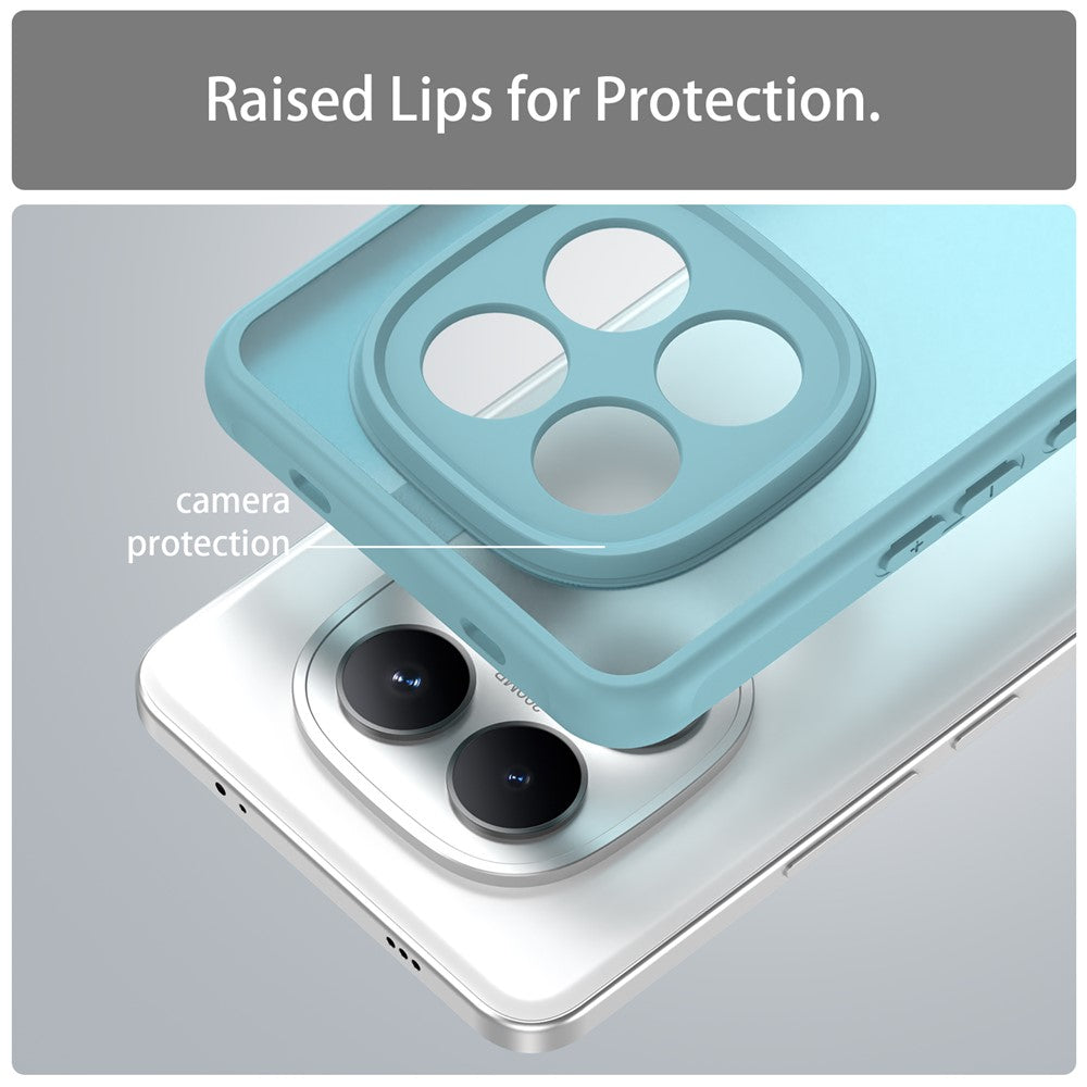 For Xiaomi Redmi Note 15 Pro 5G (Global) Case Drop Proof Airbags Frosted Translucent PC + TPU Phone Back Cover - Light Green